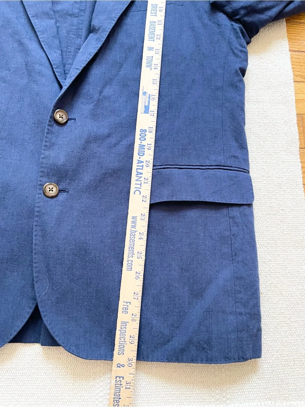 J Crew Mens Blazer Ludlow Unlined Somelos 44R Slim Navy Linen Cotton Summer